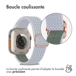 iMoshion Bande élastique en nylon Apple Watch Series 1-9 / SE / Ultra (2) - 42/44/45/49 mm - Gris clair