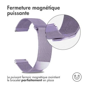iMoshion Bracelet magnétique milanais - Connexion universelle de 20 mm - Taille M - Violet