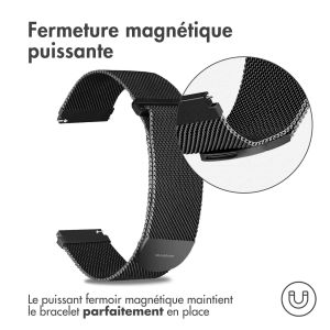 iMoshion Bracelet magnétique milanais - Connexion universelle de 20 mm - Taille M - Noir