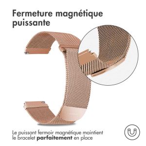 iMoshion Bracelet magnétique milanais - Connexion universelle de 22 mm - Taille M - Rose Dorée