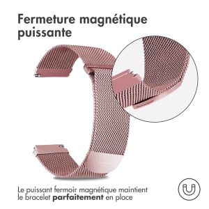 iMoshion Bracelet magnétique milanais - Connexion universelle de 22 mm - Taille M - Rose