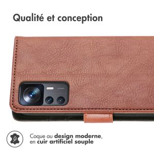 iMoshion Étui de téléphone portefeuille Luxe Xiaomi 12T (Pro) - Brun