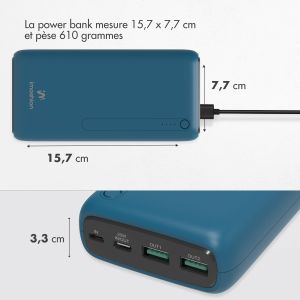 iMoshion Batterie externe - 27.000 mAh - Quick Charge et Power Delivery - Bleu
