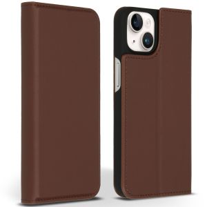 Accezz Étui de téléphone Slim Folio en cuir de qualité supérieure iPhone 14 - Brun