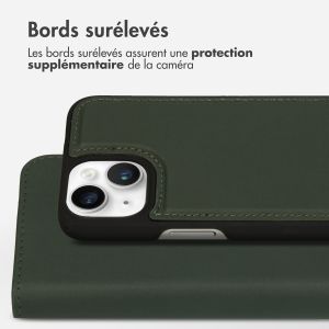 Accezz Étui de téléphone portefeuille en cuir de qualité supérieure 2 en 1 iPhone 14 - Vert