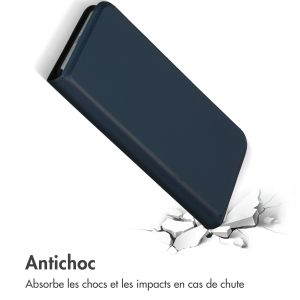 Accezz Étui de téléphone Slim Folio en cuir de qualité supérieure iPhone 14 Plus - Bleu foncé