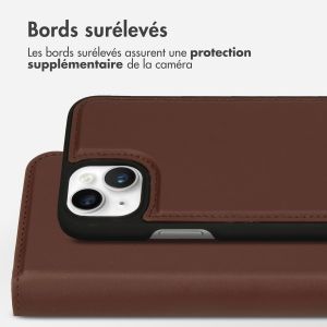 Accezz Étui de téléphone portefeuille en cuir de qualité supérieure 2 en 1 iPhone 14 Plus - Brun