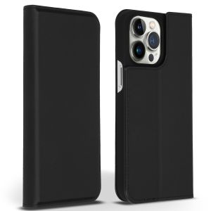 Accezz Étui de téléphone Slim Folio en cuir de qualité supérieure iPhone 14 Pro Max - Noir