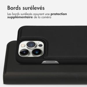 Accezz Étui de téléphone portefeuille en cuir de qualité supérieure 2 en 1 iPhone 14 Pro Max - Noir