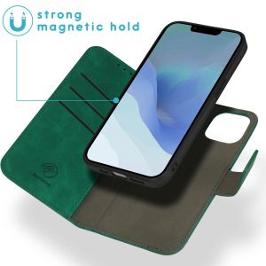 iMoshion Etui de téléphone de type portefeuille de luxe 2-en-1 amovible iPhone 14 - Vert foncé