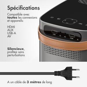 iMoshion Mini-projecteur - Mini-vidéoprojecteur WiFi et Chromecast - 3400 lumens - Gris