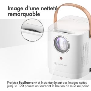 iMoshion Mini-projecteur - Mini-vidéoprojecteur WiFi et Chromecast - 3400 lumens - Blanc