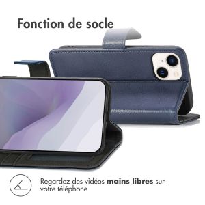 iMoshion Étui de téléphone portefeuille Luxe iPhone 14 - Bleu foncé