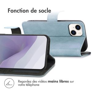 iMoshion Étui de téléphone portefeuille Luxe iPhone 14 - Bleu clair