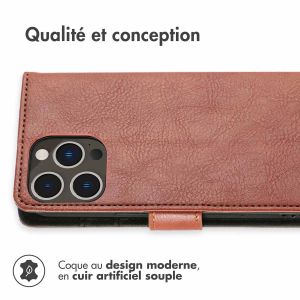 iMoshion Étui de téléphone portefeuille Luxe iPhone 14 Pro - Brun