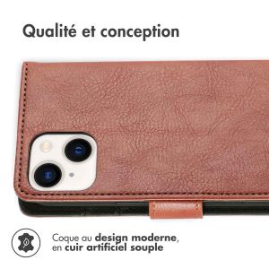 iMoshion Étui de téléphone portefeuille Luxe iPhone 14 Plus - Brun