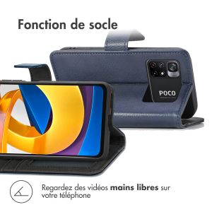 iMoshion Étui de téléphone portefeuille Luxe Xiaomi Poco M4 Pro 5G - Bleu foncé
