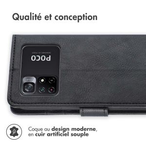 iMoshion Étui de téléphone portefeuille Luxe Xiaomi Poco M4 Pro 5G - Noir