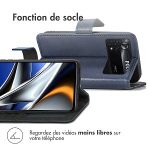 iMoshion Étui de téléphone portefeuille Luxe Xiaomi Poco X4 Pro 5G - Bleu foncé