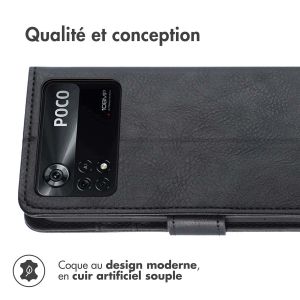 iMoshion Étui de téléphone portefeuille Luxe Xiaomi Poco X4 Pro 5G - Noir