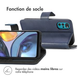 iMoshion Étui de téléphone portefeuille Luxe Motorola Moto G22 - Bleu foncé
