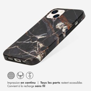 Selencia Aurora Coque Fashion iPhone 13 - ﻿Coque durable - 100 % recyclée - Marbre Noir