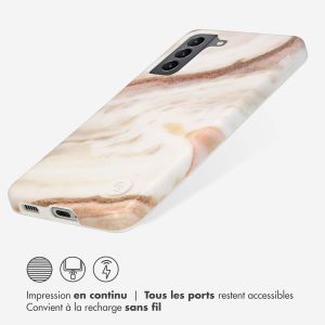 Selencia Aurora Coque Fashion Samsung Galaxy S21 - ﻿Coque durable - 100 % recyclée - Marbre Blanc