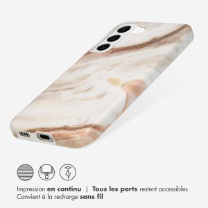 Selencia Aurora Coque Fashion Samsung Galaxy S22 - ﻿Coque durable - 100 % recyclée - Marbre Blanc