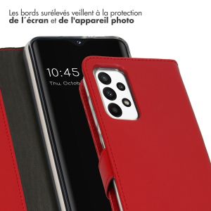 Selencia Étui de téléphone portefeuille en cuir véritable Samsung Galaxy A23 (5G) - Rouge