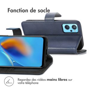 iMoshion Étui de téléphone portefeuille Luxe Oppo A76 (4G) - Bleu foncé