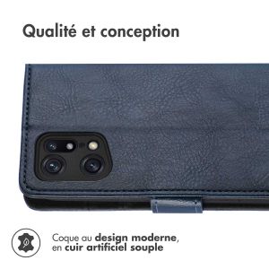 iMoshion Étui de téléphone portefeuille Luxe Oppo Find X5 5G - Bleu foncé