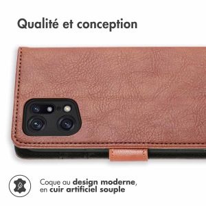 iMoshion Étui de téléphone portefeuille Luxe Oppo Find X5 Pro 5G - Brun