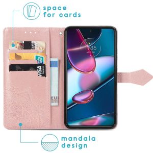 iMoshion Etui de téléphone portefeuille Mandala Motorola Edge 30 Pro / Edge Plus (2022) - Rose Dorée