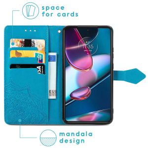 iMoshion Etui de téléphone portefeuille Mandala Motorola Edge 30 Pro / Edge Plus (2022) - Turquoise