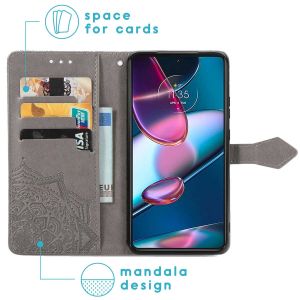 iMoshion Etui de téléphone portefeuille Mandala Motorola Edge 30 Pro / Edge Plus (2022) - Gris