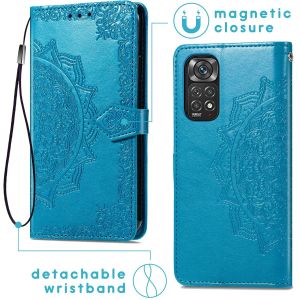 iMoshion Etui de téléphone portefeuille Mandala Xiaomi Redmi Note 11 Pro - Turquoise