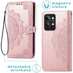 iMoshion Etui de téléphone portefeuille Mandala Realme GT 2 Pro - Rose Dorée