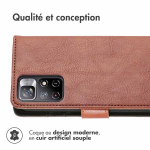 iMoshion Étui de téléphone portefeuille Luxe Xiaomi Redmi Note 11 (4G) / Note 11S (4G) - Brun