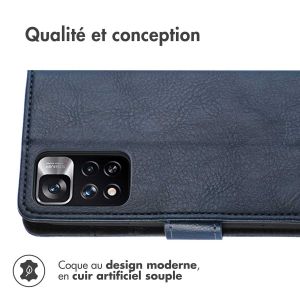 iMoshion Étui de téléphone portefeuille Luxe Xiaomi Redmi Note 11 Pro - Bleu foncé