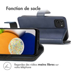 iMoshion Étui de téléphone portefeuille Luxe Galaxy A03 - Bleu foncé