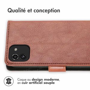 iMoshion Étui de téléphone portefeuille Luxe Galaxy A03 - Brun