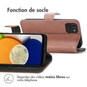 iMoshion Étui de téléphone portefeuille Luxe Galaxy A03 - Brun