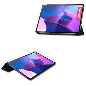 iMoshion Coque tablette Trifold Lenovo Tab P12 Pro - Bleu foncé