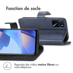iMoshion Étui de téléphone portefeuille Luxe Oppo A16(s) / A54s - Bleu foncé