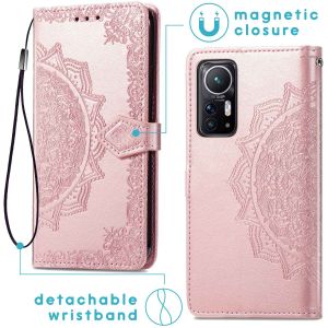 iMoshion Etui de téléphone portefeuille Mandala Xiaomi 12 / 12X - Rose Dorée