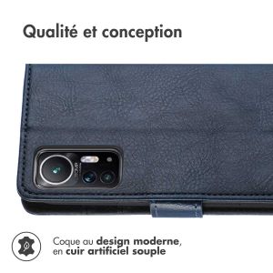iMoshion Étui de téléphone portefeuille Luxe Xiaomi 12 / 12X - Bleu foncé