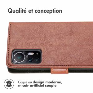 iMoshion Étui de téléphone portefeuille Luxe Xiaomi 12 / 12X - Brun