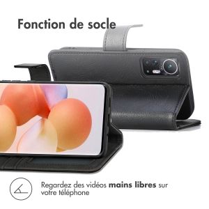 iMoshion Étui de téléphone portefeuille Luxe Xiaomi 12 / 12X - Noir