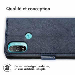 iMoshion Étui de téléphone portefeuille Luxe Motorola Moto E20 - Bleu foncé