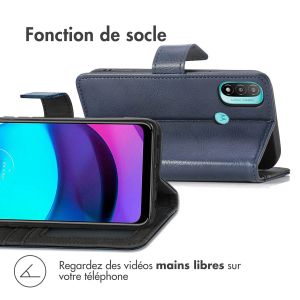 iMoshion Étui de téléphone portefeuille Luxe Motorola Moto E20 - Bleu foncé